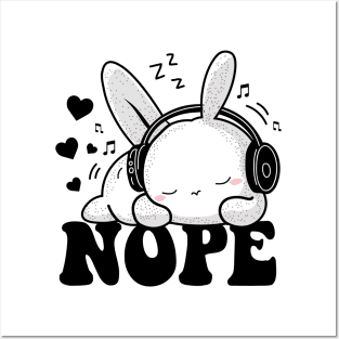 Nope Not Today Funny  Lazy Rabbit Lover Posters and Art